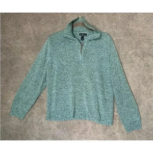 Karen‎ Scott Women's Turquoise 1/4 Zip Knit Pullover Long Sleeves Winter - XL